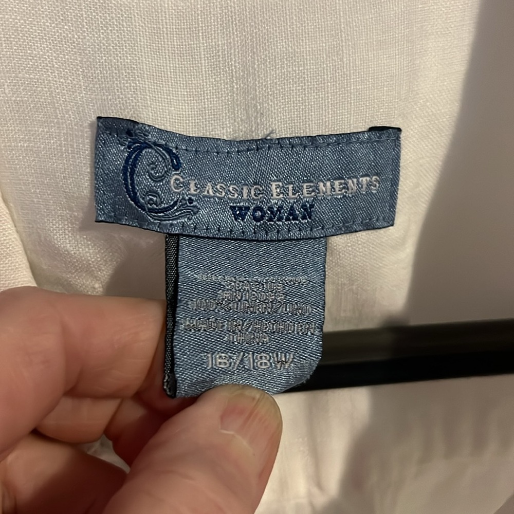 Classic elements women’s white linen short sleeve blouse 16-18w - Picture 3 of 4